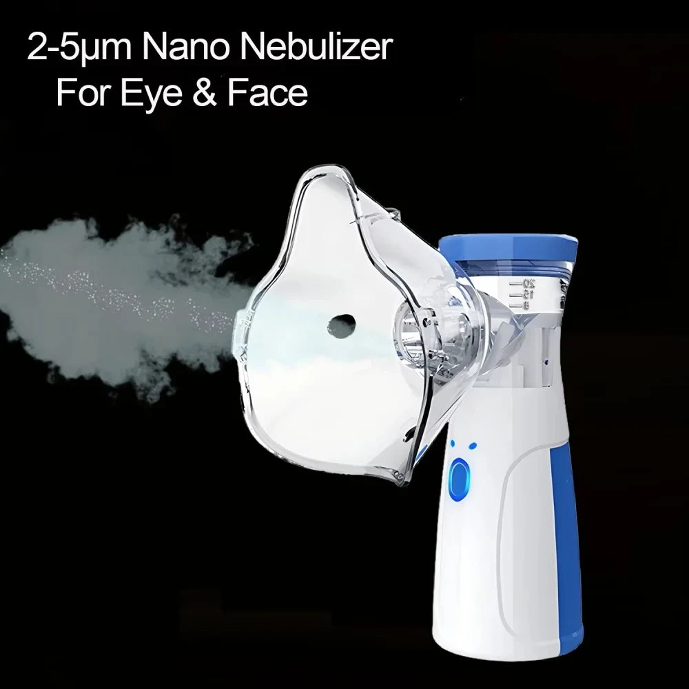 Mini Facial Steamer Rechargeable Silent Mesh Nebulizer Handheld Portable Nebulizer Humidifier Face Rehydration Skin Care Tools