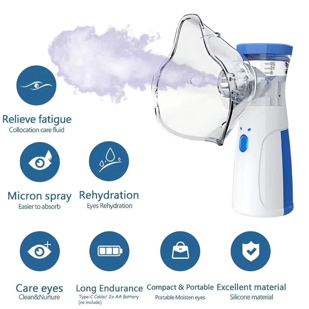 Mini Facial Steamer Rechargeable Silent Mesh Nebulizer Handheld Portable Nebulizer Humidifier Face Rehydration Skin Care Tools