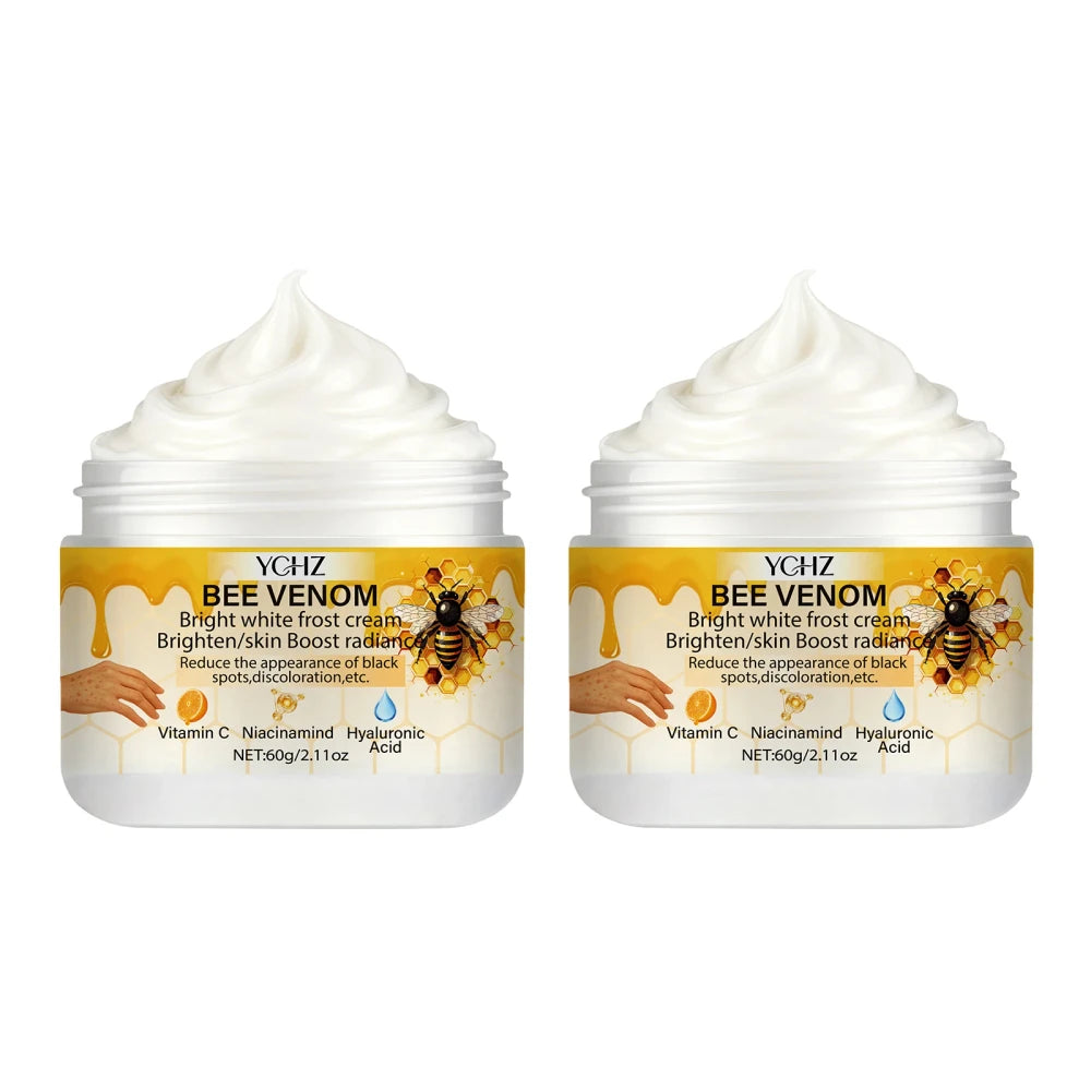 Bee Venom Brightening Cream, Evens Out Skin Tone, Eliminates Dark Spots and Dullness - Non-Greasy, Suitable for Both Men and Women - Whitening and Moisturizing Cream, for Day and Night Use - 60g