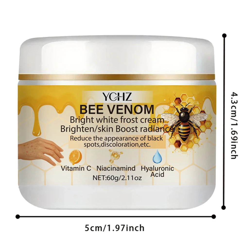 Bee Venom Brightening Cream, Evens Out Skin Tone, Eliminates Dark Spots and Dullness - Non-Greasy, Suitable for Both Men and Women - Whitening and Moisturizing Cream, for Day and Night Use - 60g